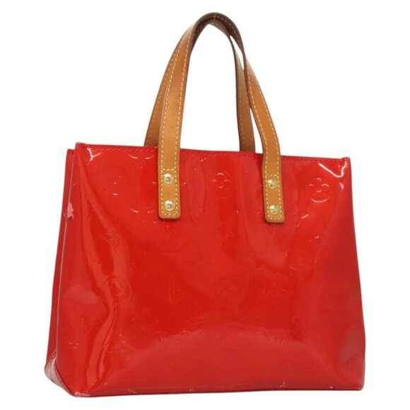 LOUIS VUITTON Monogram Vernis Reade PM Hand Bag Red Rouge - Picture 1 of 16